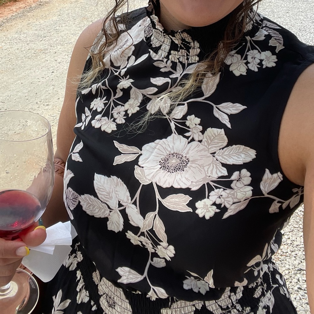 High neck floral dress